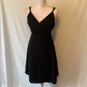Esley black wrap dress